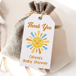 Etiquetas Para Regalos Aquí viene el favor de Baby Shower de Sun