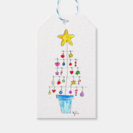 Etiquetas Para Regalos Árbol Alegre y Brillante