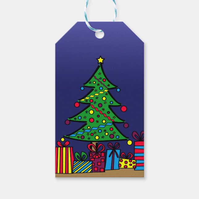 Etiquetas Para Regalos árbol de Navidad (Anverso)