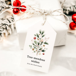 Etiquetas Para Regalos Árbol de Navidad Acuarela Caprichoso Personalizado