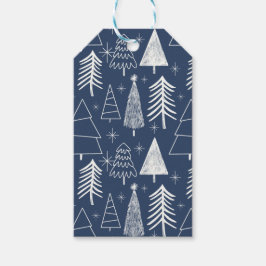 Etiquetas Para Regalos Árbol de Navidad - Árbol Evergreen - Azul de árbol