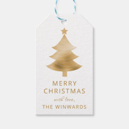Etiquetas Para Regalos Árbol de Navidad con papel de aluminio blanco y do