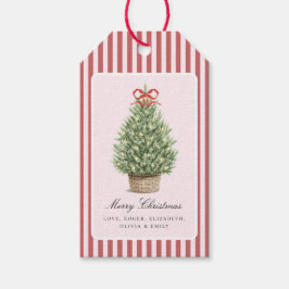 Etiquetas Para Regalos Árbol de Navidad Costero Elegante Personalizado