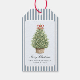 Etiquetas Para Regalos Árbol de Navidad Costero Elegante Personalizado