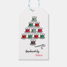 Etiquetas Para Regalos Árbol de Navidad de carrete de algodón hecho a man