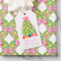 Árbol de Navidad de color rosa acuarela colorido