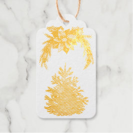 Etiquetas Para Regalos Árbol de Navidad dorada y corona