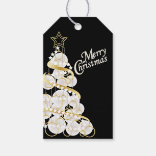 Etiquetas Para Regalos Árbol de navidad elegante del blanco y del oro