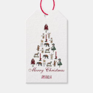 Etiquetas Para Regalos Árbol de Navidad Juguetes Antiguos Regalo Caligraf