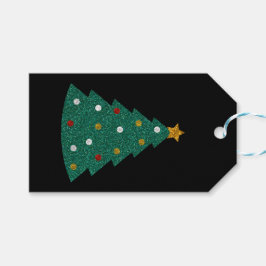 Etiquetas Para Regalos Árbol de Navidad purpurina