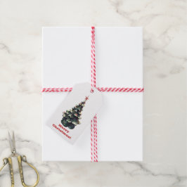 Etiquetas Para Regalos Árbol de Navidad retro