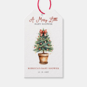 Etiquetas Para Regalos Árbol de navidad rojo amargo pequeño Baby Shower
