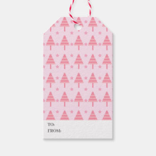 Etiquetas Para Regalos Árbol de navidad rosado