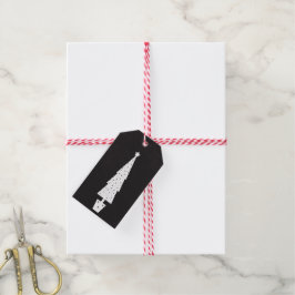 Etiquetas Para Regalos Árbol de Navidad Textura de Pizarra Falsa