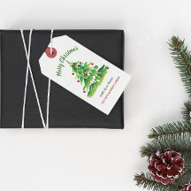 Árbol de Navidad único en verde rojo en Personaliz