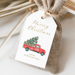 Etiquetas Para Regalos Árbol de Navidad y Camión Rojo Navidades Clasysas