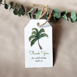 Etiquetas Para Regalos Árbol de palma acuarela Gracias