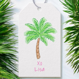 Etiquetas Para Regalos Árbol de Palma Tropical Preppy Personalizado