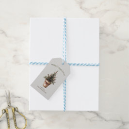 Etiquetas Para Regalos árbol de piña de Navidad rústico personalizado par