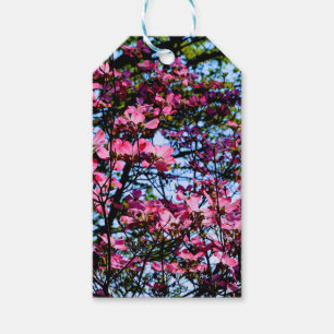 Etiquetas Para Regalos Árbol Dogwood con flores rosadas