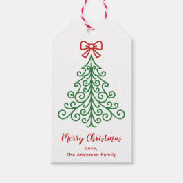 Etiquetas Para Regalos Árbol simple con Navidades modernos y bajos