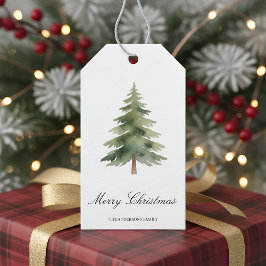 Etiquetas Para Regalos Árbol verde de Navidad rústico | Regalo de Navidad