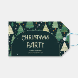Etiquetas Para Regalos Árboles de Navidad Fiesta de patrón verde sabio mo