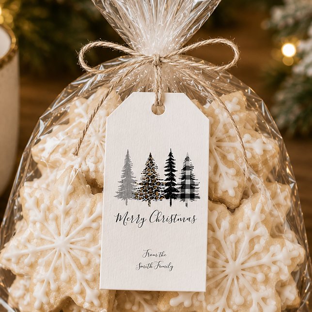 Etiquetas Para Regalos Árboles de Navidad Glam (Glam Christmas Trees Gift Tags)