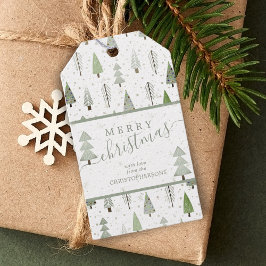 Etiquetas Para Regalos Árboles de Navidad modernos FELIZ NAVIDAD Letrero