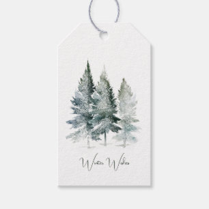 Etiquetas Para Regalos Árboles del Bosque de Navidad