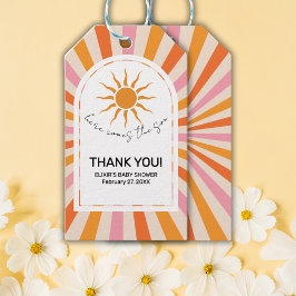 Etiquetas Para Regalos Arch Retro Aquí Viene El Baby Shower Del Hijo