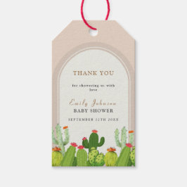 Etiquetas Para Regalos Arco de cactus boho neutral en género para baby sh