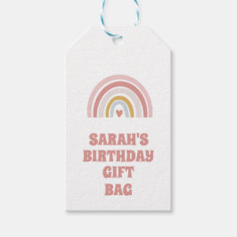 ETIQUETAS PARA REGALOS ARCO IRIS ROSA PERSONALIZAR O PERSONALIZAR TEXTO