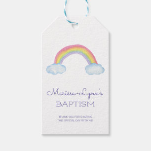 Etiquetas Para Regalos Arcoiris acuático y nubes bautizan cristianismo
