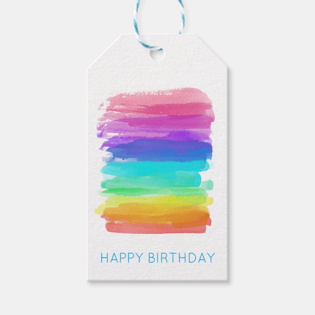Etiquetas Para Regalos Arcoiris FELIZ BIRMANIA (Anverso)