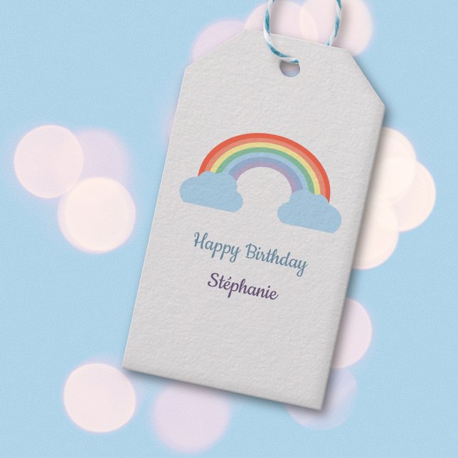 Etiquetas Para Regalos Arcoiris pastel (Pastel Rainbow Gift Tag)