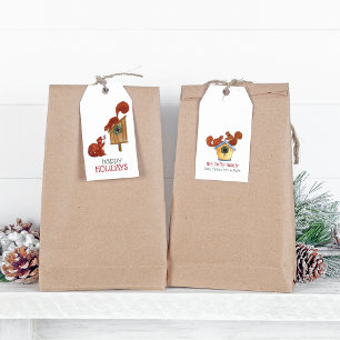 Etiquetas Para Regalos Ardillas navideñas vecinas
