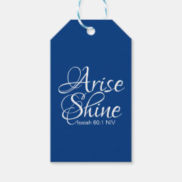 Etiquetas Para Regalos Arise and Shine Christian Bible Verse Blue
