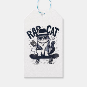 Etiquetas Para Regalos Armonía de Rap Cat