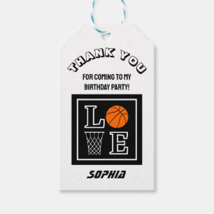 Etiquetas Para Regalos Aros de Baloncesto, Regalo de Cumpleaños para Juga
