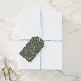 Etiquetas Para Regalos Arreglo Floral Navideño Colorido Hecho a Mano