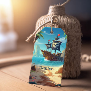 Etiquetas Para Regalos ¡Arrr-gracias! Cumpleaños Isla Paraíso Pirata