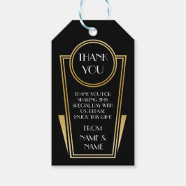 Etiquetas Para Regalos Art Deco Gracias 2000 Boda de oro negro