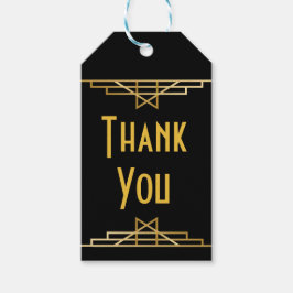 Etiquetas Para Regalos Art Deco Gracias Fiesta de Black & Gold Great Gats