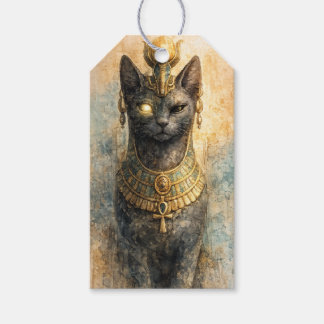 Etiquetas Para Regalos Arte acuarela de la diosa felina Bastet del antigu