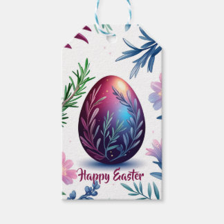 Etiquetas Para Regalos Arte botánico de huevo de Pascua elegante