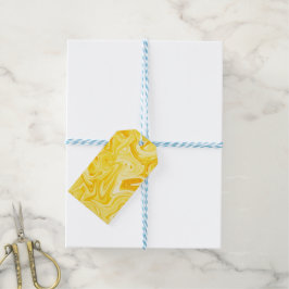 Etiquetas Para Regalos Arte de pintura girada Amarillo Colorido Divertido