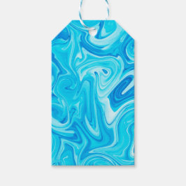 Etiquetas Para Regalos Arte de remolino de pintura azul colorido divertid