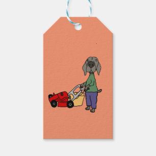 Etiquetas Para Regalos Arte de siega del césped del perro divertido de