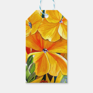 Etiquetas Para Regalos Arte floral original en acuarela de wallflower